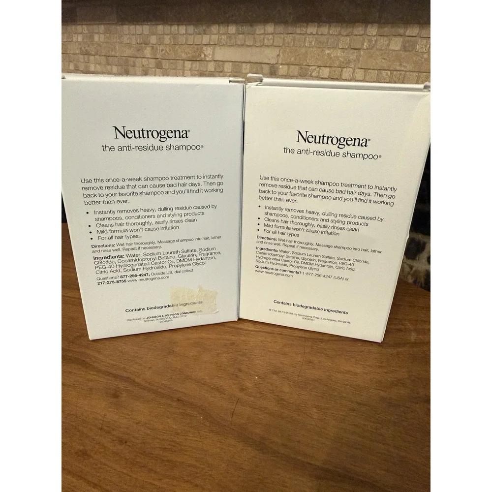 (2) Neutrogena Shampoo Anti-Residue Formula 6 oz All Hair Type New Original Box